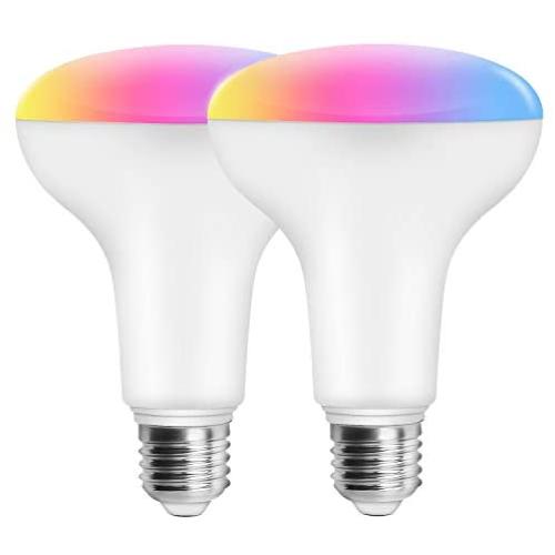 Magic Hue 11W (100w Equivalent) WiFi Smart BR30 Flood Light Bulb, Dimmable RGBCW Multicolor Wide Flood Light for Recessed Can Use, Compatible with Alexa Google Home and Siri (2Pack)