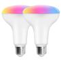 Magic Hue 11W (100w Equivalent) WiFi Smart BR30 Flood Light Bulb, Dimmable RGBCW Multicolor Wide Flood Light for Recessed Can Use, Compatible with Alexa Google Home and Siri (2Pack)