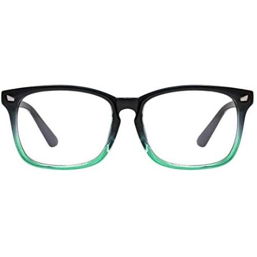 Maxjuli Blue Light Blocking Glasses,Computer Reading/Gaming/TV/Phones Glasses for Women Men(Blue Gradient Green)