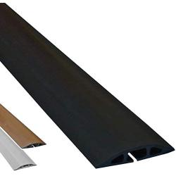 Electriduct D-2 Low Profile Rubber Duct Cord Cover Floor Cable Protector - 15 Feet - Black (Raw Rubber Material)