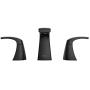 Pfister Karci Matte Black 2-Handle Widespread WaterSense Bathroom Sink Faucet with Drain