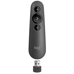 Logitech R500 Laser Presentation Remote Clicker with Dual Connectivity Bluetooth or USB for Powerpoint, Keynote, Google Slides, Wireless Presenter - Black