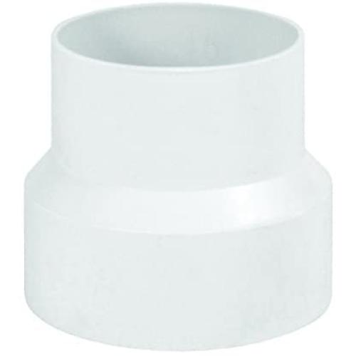 Deflecto Duct Increaser and Reducer, Plastic Inline Adapter, White, 4” to 3” (IRB43)