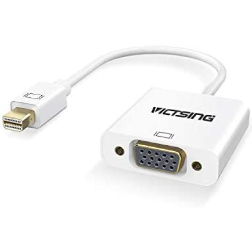 VicTsing Mini DisplayPort (Thunderbolt) to VGA Adapter, 1080P Full HD Gold Plated DP to VGA for Apple MacBook, MacBook Pro, MacBook Air, iMac, Mac Mini, Mac Pro,White