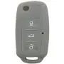 Key Fob Cover Case Jacket Silicone Keyless Remote Protector Skin Holder Fit for VW Volkswagen Jetta Passat Golf Beetle Rabbit GTI CC EOS (Gray)