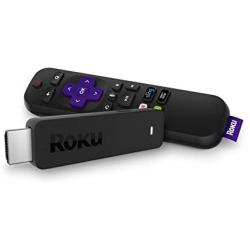 Roku Streaming Stick | Portable, Power-Packed Player with Voice Remote with TV Power and Volume (2017) (Renewed)