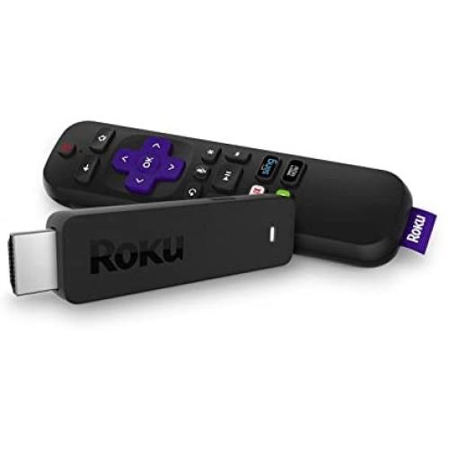 Roku Streaming Stick | Portable, Power-Packed Player with Voice Remote with TV Power and Volume (2017) (Renewed)