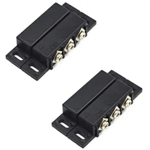 SpzcdZa 2Sets Magnetic Reed Switch Normally Open Closed NC NO Door Alarm Window Security/Magnetic Door Switch/Magnetic Contact Switch/Reed Switch for GPS,Alarm or Other Device,DC 5V 12V 24V Light