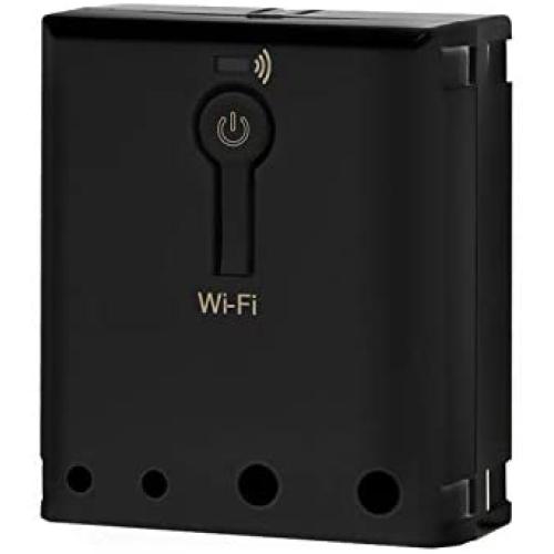 TOPGREENER Wi-Fi Single Relay Module, 120-240VAC, 10A, UL Listed, TGWFRSM1, Black Hidden Smart Switch