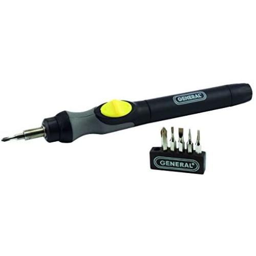 General Tools - 500-GENERAL TOOLS 500 Precision Cordless Electric Screwdriver with Six Bits and Quick Change Chuck, Handles Difficult, Repetitive Screw-Fastening Jobs, Multi