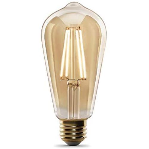 Feit Electric “Original” Vintage Exposed Filament Amber Glass Soft White (2100K) Dimmable ST19 LED Light Bulb (ST19/VG/LED)