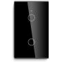 BSEED WiFi Touch Smart Wall Light Switch Tempered Glass Panel Work with Alexa/Google 118×71mm 2 Gang 1 Way Black