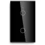 BSEED WiFi Touch Smart Wall Light Switch Tempered Glass Panel Work with Alexa/Google 118×71mm 2 Gang 1 Way Black