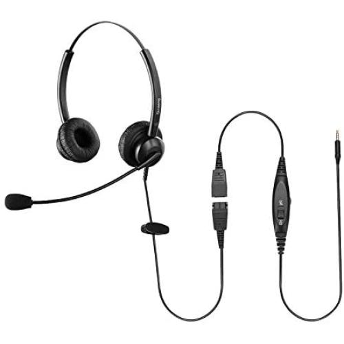 Sinseng Noise Cancelling Headphones with Microphone 3.5mm Headset, Conference Headset for Call Center with Volume Controls, Mobile Phone Headphones for iPhone Samsung iPad PC Laptop Tablets Computer