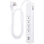 GE Pro Surge Protector Power Strip with USB Fast Charging, Extra Long 8Ft Extension Cord, Flat Plug, 2 Outlet, 2 USB Ports, 2.4A, Wall Mount & 4 Outlet Total 10W/2.1A 2 USB Surge Protector