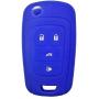 2Pcs Rubber Soft Silicone Key Fob Cover Remote Control Keyless Protector Bag Holder Shell for OHT01060512 Chevrolet Camaro Cruze Chevy Equinox Sonic Terrain Key Fob 2016-2010, Black+Blue