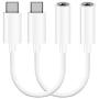 USB C to 3.5mm Headphone Jack Adapter, USB Type C to 3.5mm Adapter Compatible with Pixel 4 3 2 XL, Samsung S10 S9 Plus Note 10, Pad Pro,Mate 30 20 Pro and More [2 Pack]