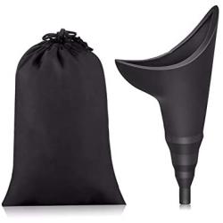 WeTest Portable Female Urination Device with Drawstring Bags -Silicone Funnel Urine Cups for Women Standing Up to Pee,Black, LJ-JSL-112607, LJ-JSL-112607, LJ-JSL-112607, LJ-JSL-112607