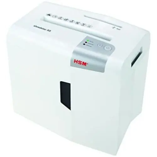 HSM X5 Shredstar 5-Sheet, Cross-Cut, 4.8 gal Capacity Paper Shredder with Separate CD Slot, White