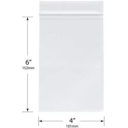 Plymor Heavy Duty Plastic Reclosable Zipper Bags, 4 Mil, 4'' x 6'' (Pack of 200)