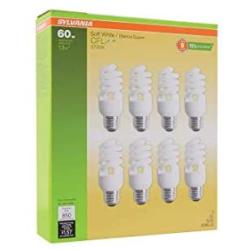 Sylvania 13W CFL T2 Spiral Light Bulb, 60W Equivalent, 850 Lumens, 2700K Soft White, Non-Dimmable (8-Pack)