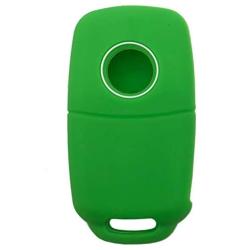 Key Fob Cover Case Jacket Silicone Keyless Remote Protector Skin Holder Fit for VW Volkswagen Jetta Passat Golf Beetle Rabbit GTI CC EOS (Green)
