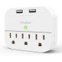 Multi Plug Outlet Extender with USB, Wall Charger with 3 Outlets 2 USB Ports, Multi Wall Outlet Adapter Power Strip for Home Office Travel