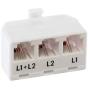 Telephone Splitter 2 Line Adapter - 3-Way Splitter (Line 1, Line 2, and Twin Line) - Dual Line Separator - 4 Conductor Connector (2 Phone Lines) - White, 1 Pack