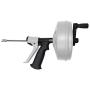 DrainX SPINFEED 50 Foot Drum Auger | Use Manually or Drill Powered - Auto Extend and Retract Plumbing Snake | Work Gloves and Storage Bag Included