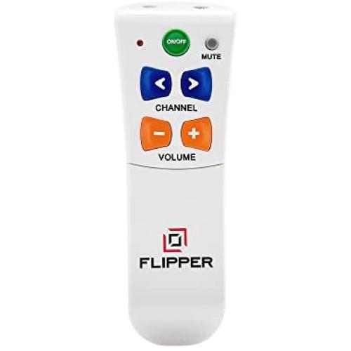 Flipper Big Button TV Remote for Elderly - Universal Simple to Read, Proprietary Favorite Channels, Supports IR TVs, Cable, Satellite & Soundbars -