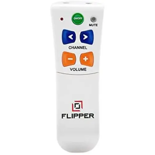Flipper Big Button TV Remote for Elderly - Universal Simple to Read, Proprietary Favorite Channels, Supports IR TVs, Cable, Satellite & Soundbars -