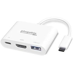 Plugable USB C Mini Dock with HDMI, USB 3.0 and Pass-Through Charging Compatible with 2018 iPad Pro, 2018 MacBook Air, Dell XPS 13, Thunderbolt 3 and More (Supports Resolutions up to 4K@30Hz).