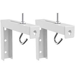 Universal Projector Screen L-Bracket Wall Hanging Mount 6 inch Adjustable Extension with Hook Manual, Spectrum and Perfect Screen Placement up to 66 lbs, 30 kg (PSM001), White