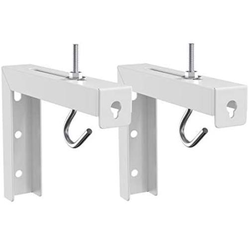 Universal Projector Screen L-Bracket Wall Hanging Mount 6 inch Adjustable Extension with Hook Manual, Spectrum and Perfect Screen Placement up to 66 lbs, 30 kg (PSM001), White