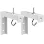 Universal Projector Screen L-Bracket Wall Hanging Mount 6 inch Adjustable Extension with Hook Manual, Spectrum and Perfect Screen Placement up to 66 lbs, 30 kg (PSM001), White