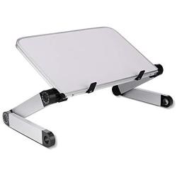Laptop Stand Adjustable, Portable Laptop Table Stand, Ergonomic Laptop Riser Notebook Reading Holder for Desk, Foldable Laptop Desk Stand Lap Bed Tray Table Standing Desk (White, Large)