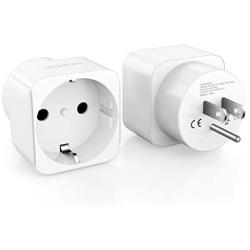 European to USA Plug Adapter, ANKCE Europe to USA Travel Plug Converter, American Outlet Plug Adapter, EU to US Adapter, [2 Packs]
