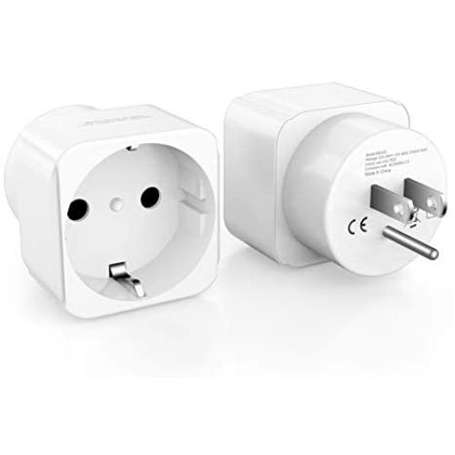 European to USA Plug Adapter, ANKCE Europe to USA Travel Plug Converter, American Outlet Plug Adapter, EU to US Adapter, [2 Packs]