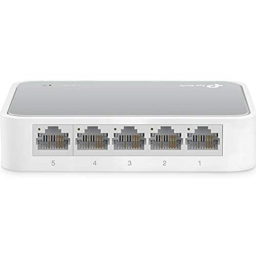 TP-Link 5 Port 10/100 Mbps Fast Ethernet Switch | Desktop Ethernet Splitter | Ethernet Hub | Plug & Play | Fanless Quiet | Desktop Design | Green Technology | Unmanaged (TL-SF1005D),White
