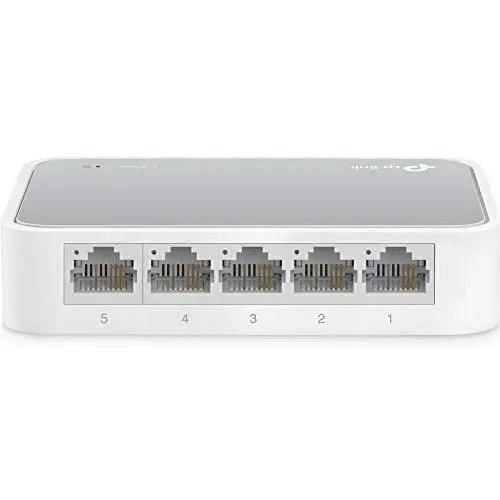TP-Link 5 Port 10/100 Mbps Fast Ethernet Switch | Desktop Ethernet Splitter | Ethernet Hub | Plug & Play | Fanless Quiet | Desktop Design | Green Technology | Unmanaged (TL-SF1005D),White TP-Link 5 Port 10/100 Mbps Fast Ethernet Switch | Desktop Ethernet Splitter | Ethernet Hub | Plug & Play | Fanless Quiet | Desktop Design | Green Technology | Unmanaged (TL-SF1005D),White