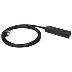 Amazon Basics Flat Plug Grounded Indoor Extension Cord with 3 Outlets, Black, 8 Foot