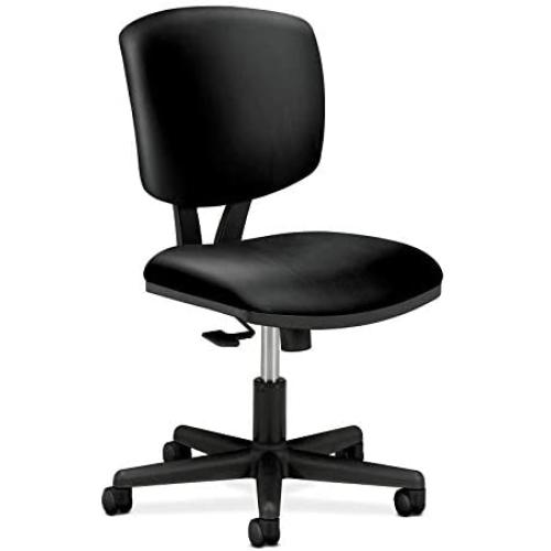 HON Volt Leather Task Chair - Computer Chair for Office Desk, Black (H5703)