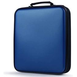 COOFIT CD Case, 160 Capacity DVD Storage DVD Case VCD Wallets Storage Organizer Flexible Plastic Protective DVD Storage Blue