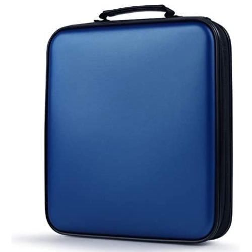 COOFIT CD Case, 160 Capacity DVD Storage DVD Case VCD Wallets Storage Organizer Flexible Plastic Protective DVD Storage Blue