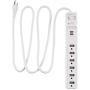 Amazon Basics 6-Outlet Surge Protector Power Strip with 2 USB Ports - 1000 Joule, White