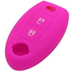 SEGADEN Silicone Cover Protector Case Skin Jacket Compatible with NISSAN 3 Button Smart Remote Key Fob CV9501 Rose