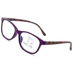 Progressive Multifocal Blue Light Blocking Reading Glasses Women Men-Purple 1.0X
