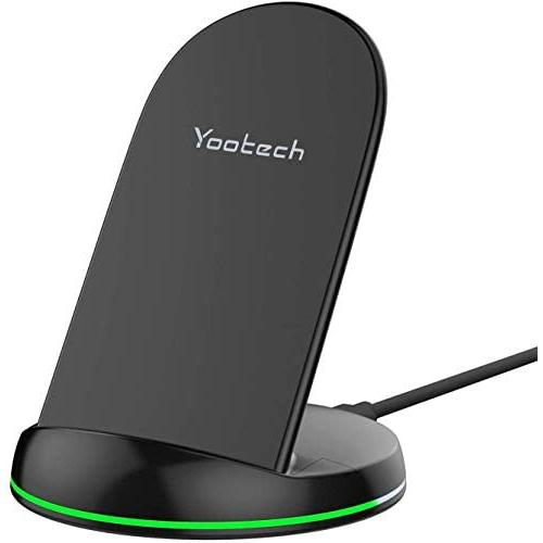 Yootech Wireless Charger Qi-Certified 10W Max Wireless Charging Stand, Compatible with iPhone SE 2020/11 Pro Max, Galaxy S21/S20/Note 10 Plus/S10/S10 Plus(No AC Adapter)