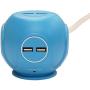 Accell Power Cutie - Compact Surge Protector with 3 Tamper Resistant 540J Surge Protected AC outlets and 4 USB-A Charging Ports, 6ft Cord, Blue