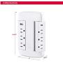 CyberPower CSP600WSURC5 Professional Surge Protector, 900J/125V, 6 Swivel Outlets, 1 USB-C Charge Port, 1 USB-A Charge Port, White Wall Tap, White Version